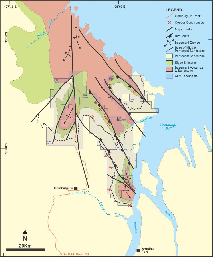 Alma Metals ALM East Kimberley Copper Project Map